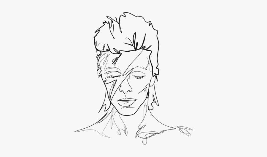 Bowie Face Line Drawing, Transparent Clipart