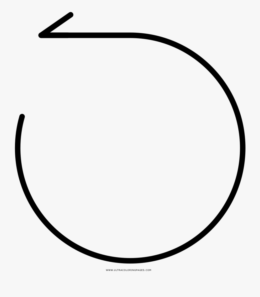 Circle Arrow Coloring Page - Line Art, Transparent Clipart