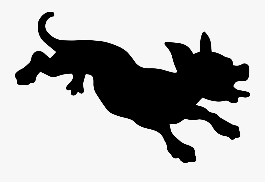 Silhouette Black Shape Free Photo - Silhouette Running Cartoon Dog, Transparent Clipart