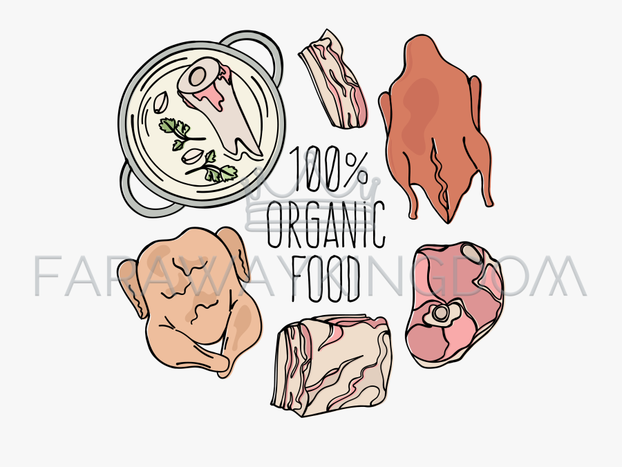 Organic Meat Cartoon, Transparent Clipart