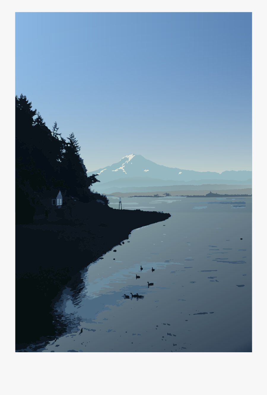 Mount Rainier Art Print - Reflection, Transparent Clipart