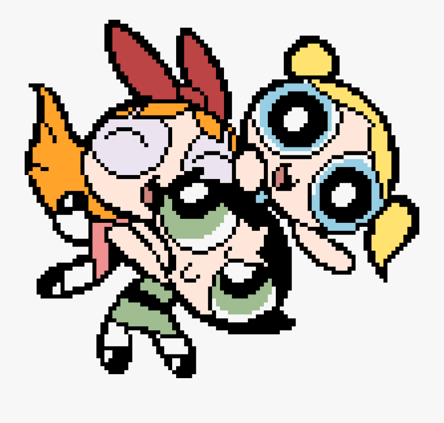 Pixel Power Puff Girls, Transparent Clipart