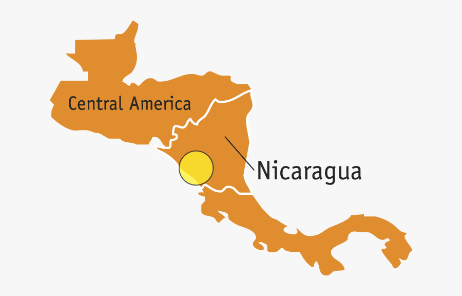 Nicaragua Map Region - Central America Map Vector, Transparent Clipart
