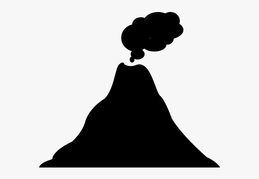 Silhouette Of Volcano, Transparent Clipart