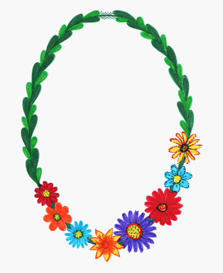 Flower Oval Frame Png, Transparent Clipart