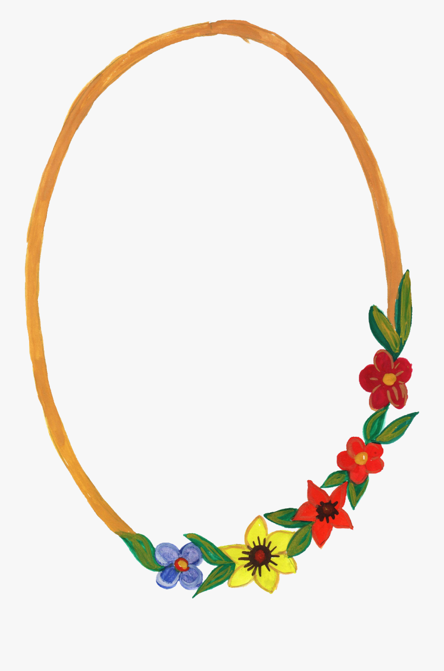 Oval Frame Flowers Png, Transparent Clipart