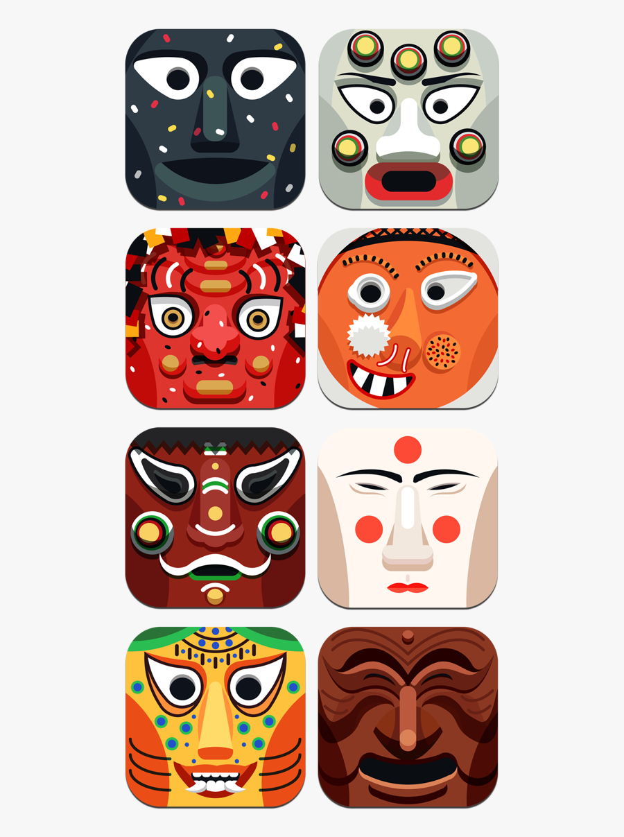 Asian Mask Icon, Transparent Clipart