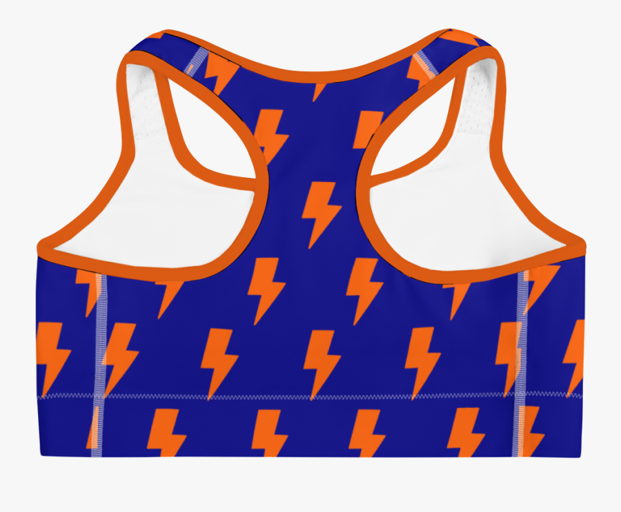 Orange & Blue Lightning Bolts Sports Bra, Transparent Clipart