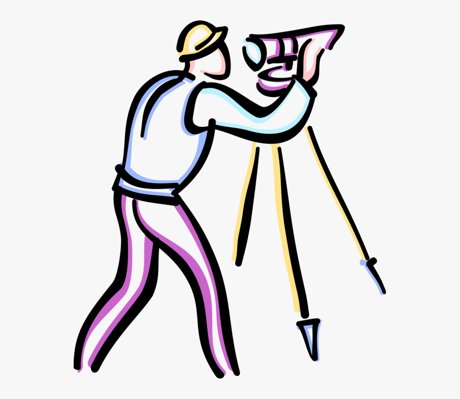 Vector Illustration Of Surveyor Theodolite Determines - Survey Engineer, Transparent Clipart