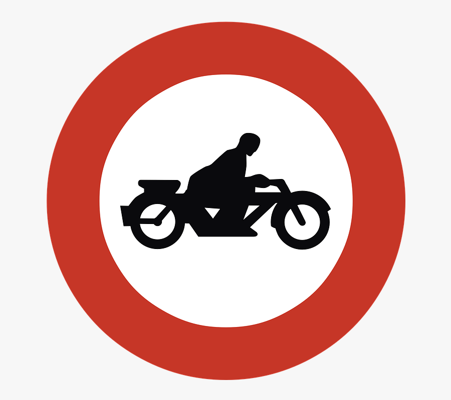 No Motorcycles Road Sign - No Motorcycles Sign, Transparent Clipart