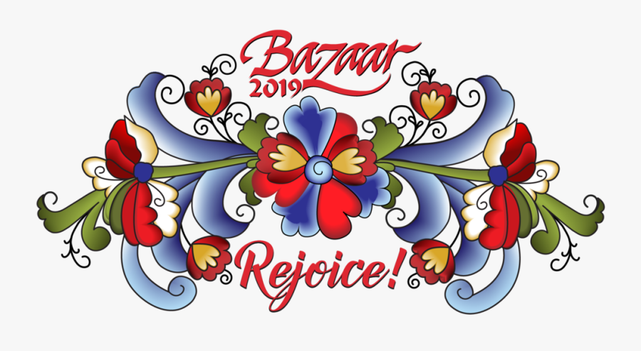Bazaar 2019 Logo Square - Floral Design, Transparent Clipart
