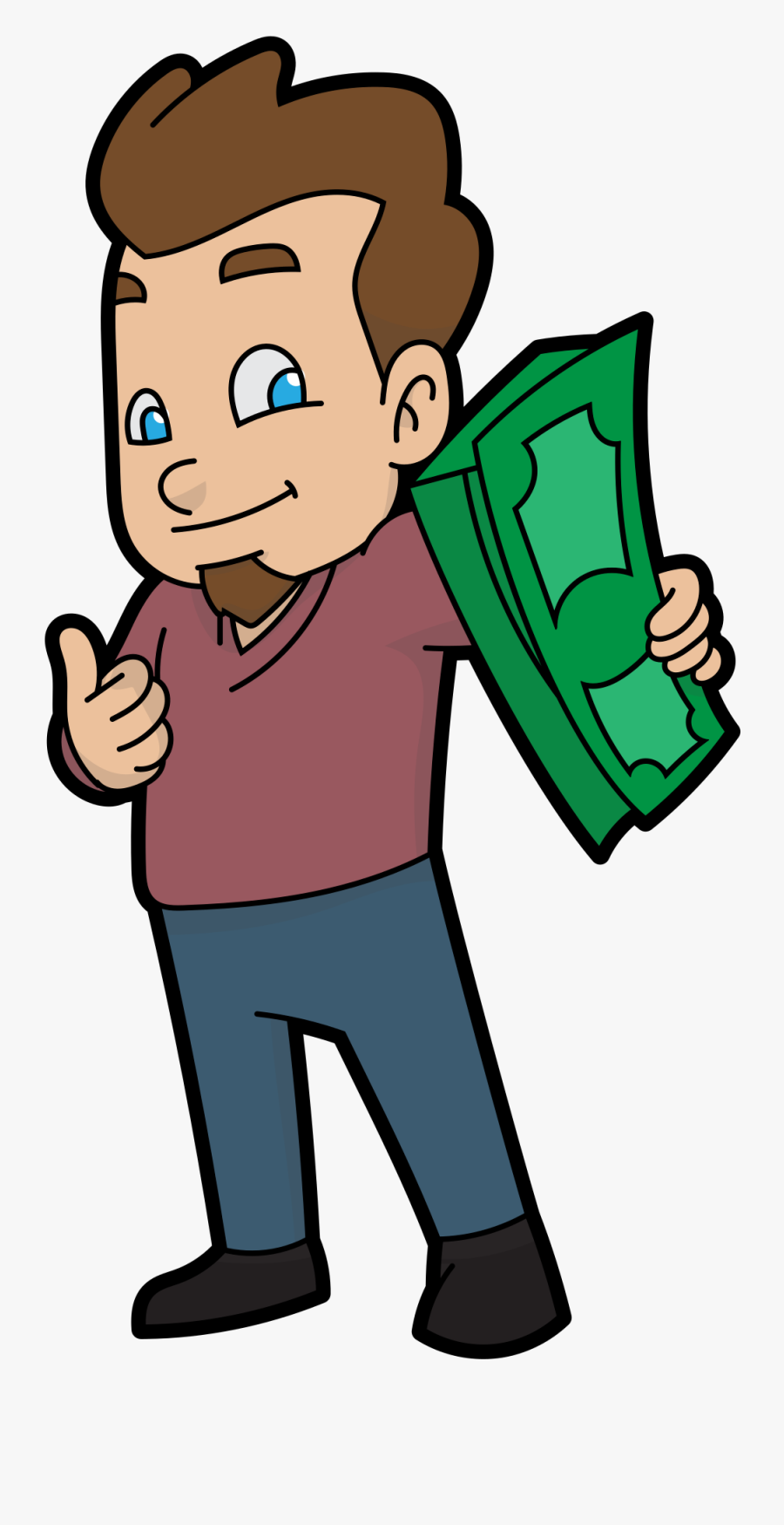 Cartoon Man With Money Png, Transparent Clipart