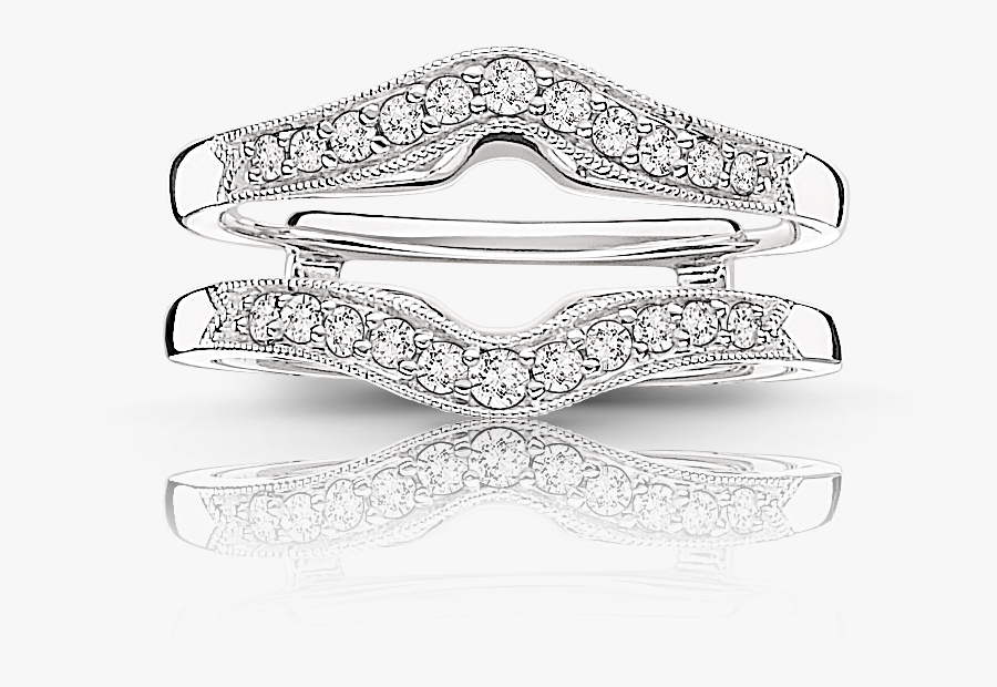 Diamond Ring Enhancer Wrap ¼ctw In 14k White Gold - Engagement Ring, Transparent Clipart