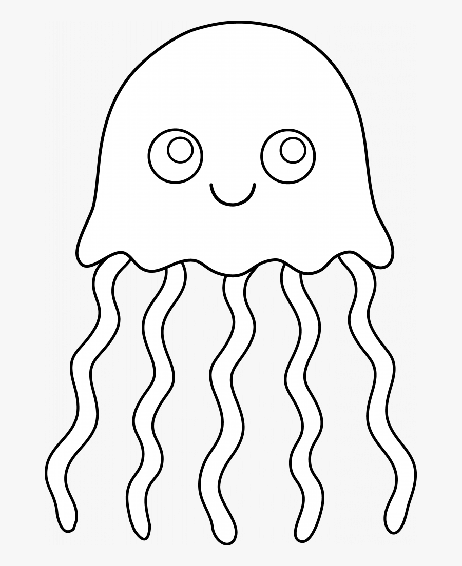Jpg Transparent Cute Coloring Pages Larsonporscheaudiblog - Jelly Fish Clipart Black And White Png, Transparent Clipart