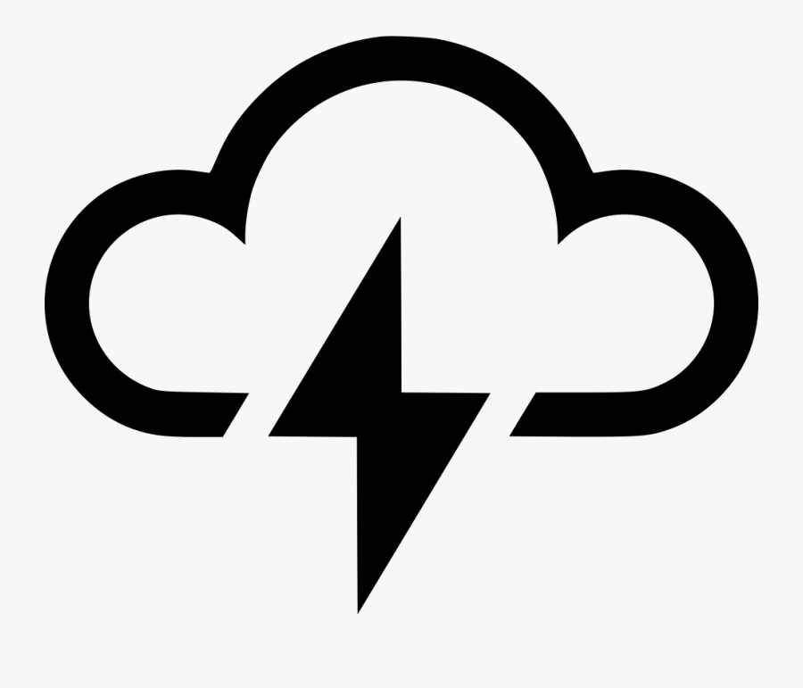 Thunderstorm Rain Lightning Cloud - Cloud With Lightning Icon, Transparent Clipart