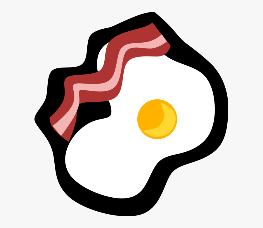 Vector Illustration Of Breakfast Bacon & Fried Egg, Transparent Clipart