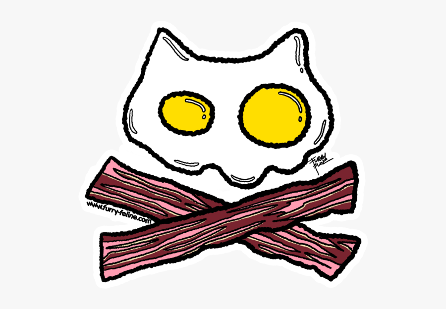 Bacon & Eggs Heavy Duty Reusable Sticker, Transparent Clipart