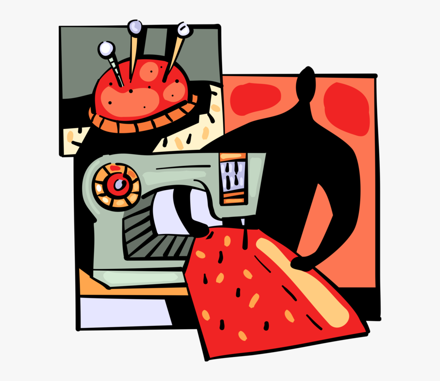 Vector Illustration Of Fashion And Garment Industry - Seamstress, Transparent Clipart