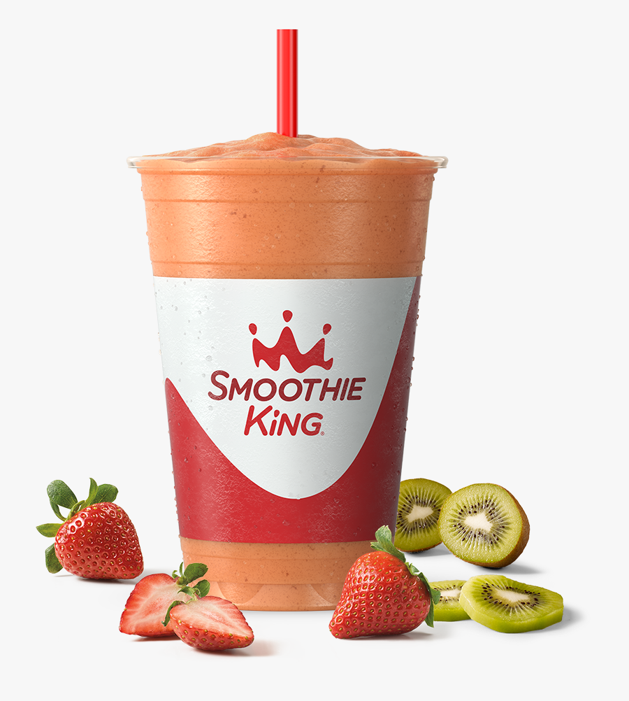Sk Take A Break Strawberry Kiwi Breeze With Ingredients - Smoothie King Cup, Transparent Clipart