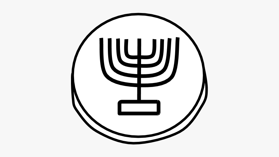 Gelt, Chocolate Coin, Black And White - Emblem, Transparent Clipart