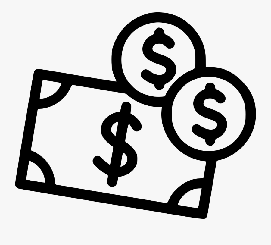 Money Cash Coins Payment Dollars - Money Clipart Black And White, Transparent Clipart