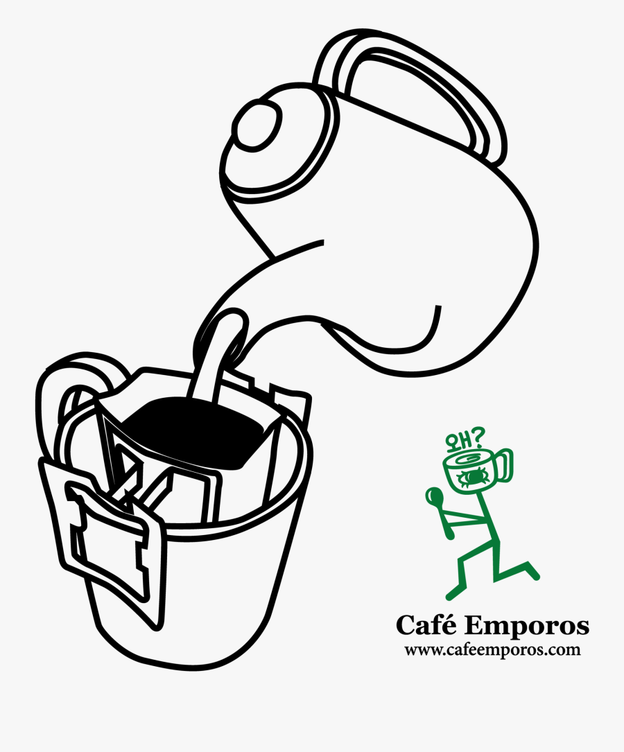 Drip Coffee Bag Cartoon, Transparent Clipart