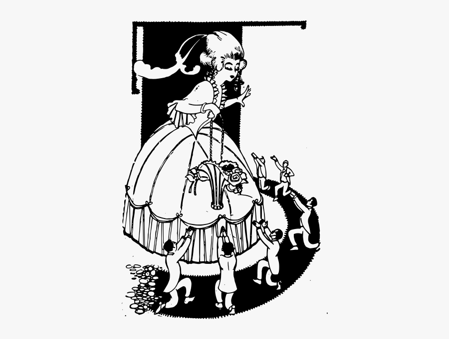 Lady With Little Men In Circle Vector Clip Art - Illustration, Transparent Clipart