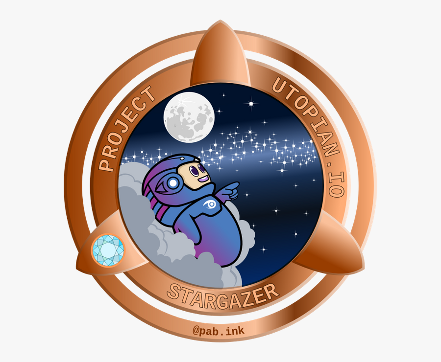 Badge Stargazer Utopian - Illustration, Transparent Clipart