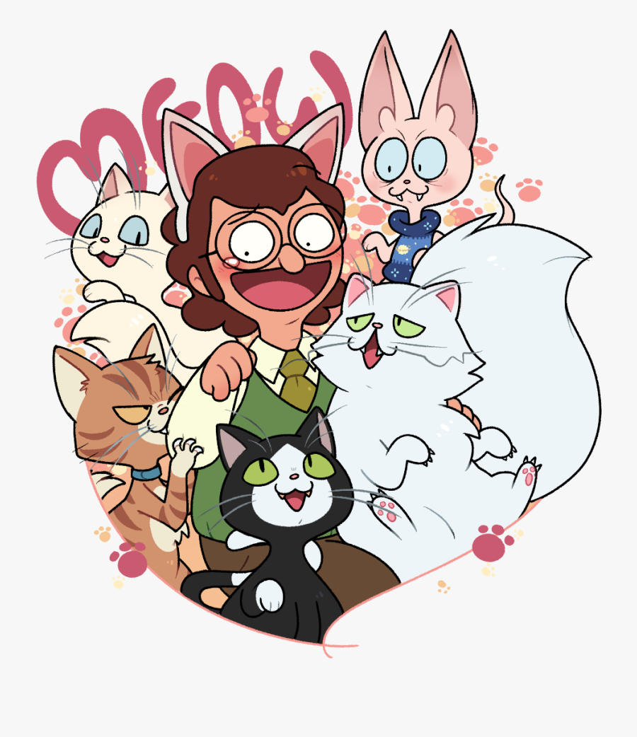 Frond And A Bunch Of Meowers
black Cat And Light Sneaky - Cartoon, Transparent Clipart