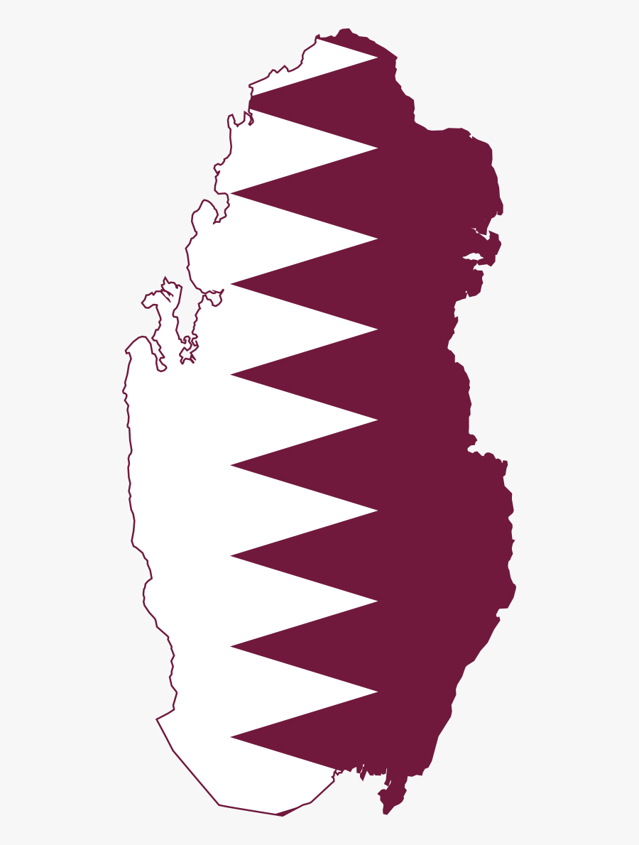 Qatar Flag Map - Flag Map Of Qatar, Transparent Clipart