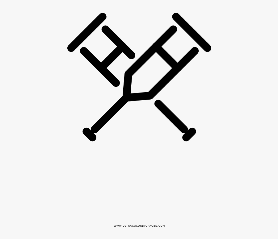 Crutches Coloring Page - Muletas Icono Png, Transparent Clipart
