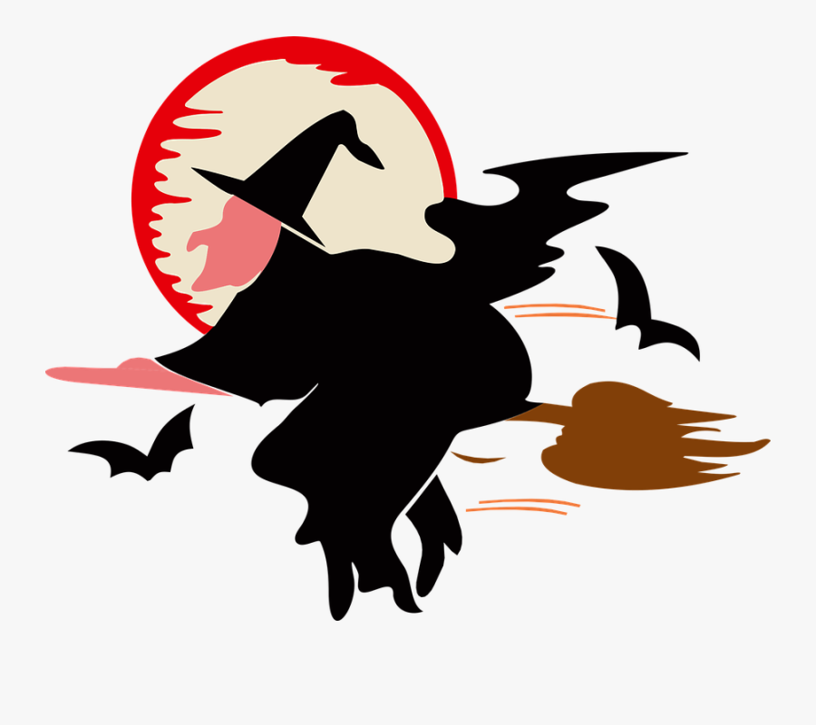 Witch With Moon Clipart Transparent, Transparent Clipart