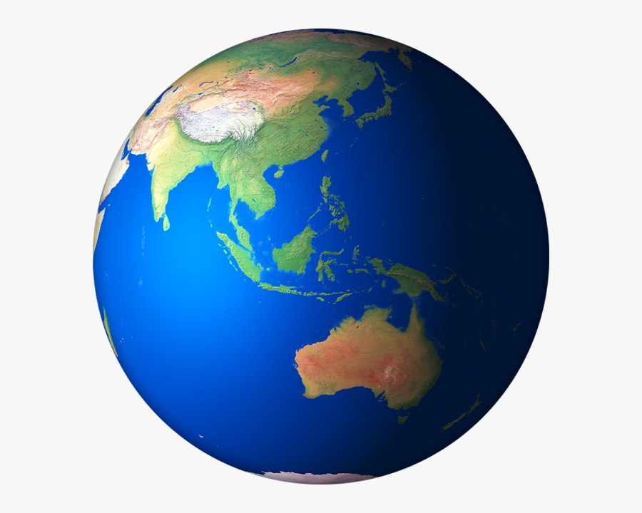 D Render Globe - Earth Asia, Transparent Clipart