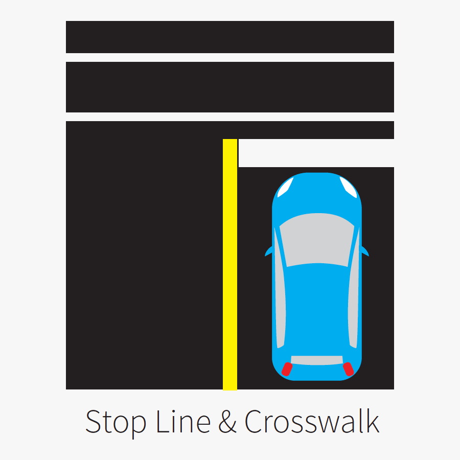 Stop Line And Crosswalk - Pavement Markings Meaning, Transparent Clipart