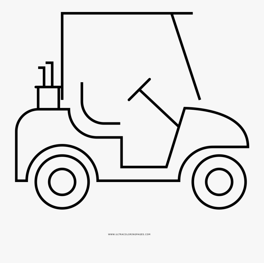 Golf Cart Coloring Page Line Art , Free Transparent Clipart ClipartKey