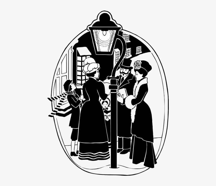 Clipart Victorian Christmas Carolers, Transparent Clipart