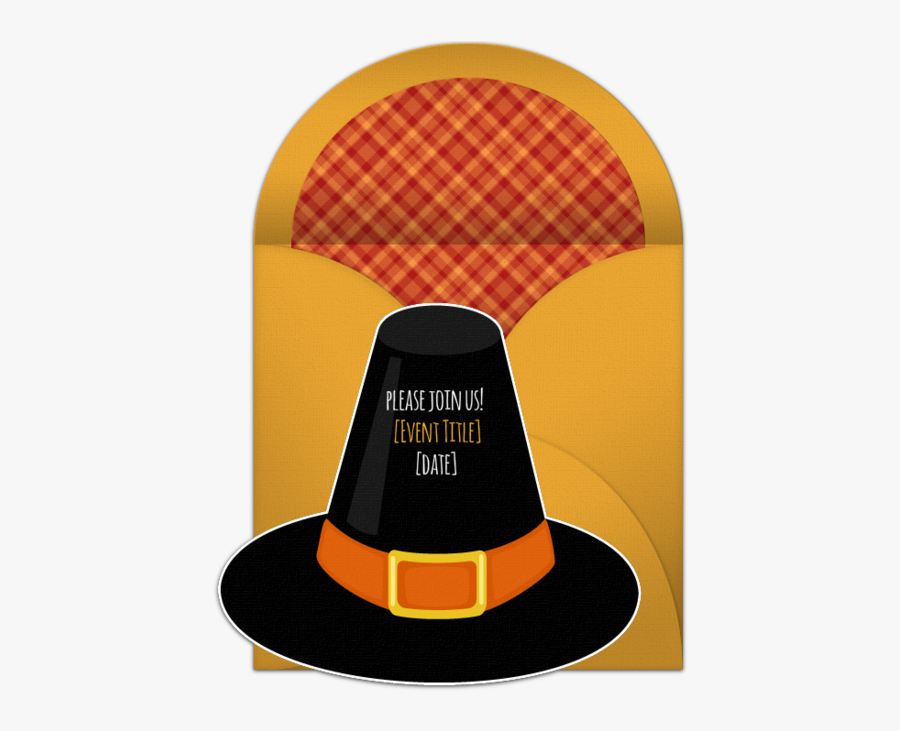 Online Thanksgiving Invitation With A Whimsical Pilgrim - Christmas Plate Designs, Transparent Clipart