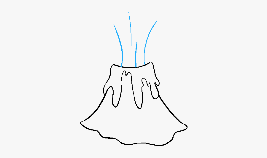 How To Draw Volcano - Line Art, Transparent Clipart