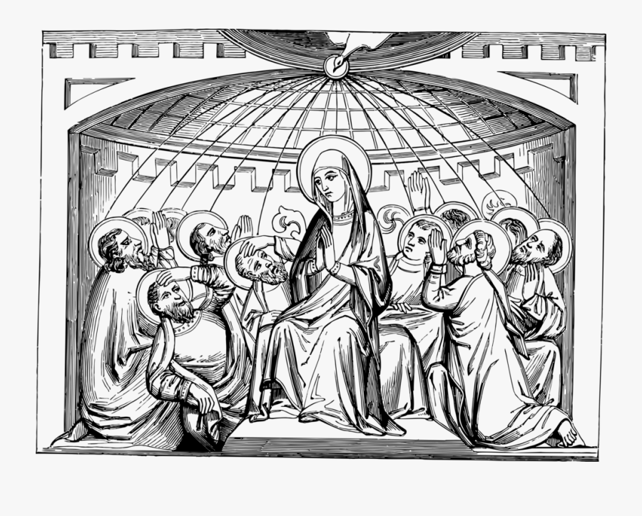 Stock Photography,art,middle Ages - Pentecost Images Black And White, Transparent Clipart