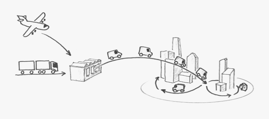 Electric Cargo Bike For Last Mile Delivery - Line Art, Transparent Clipart