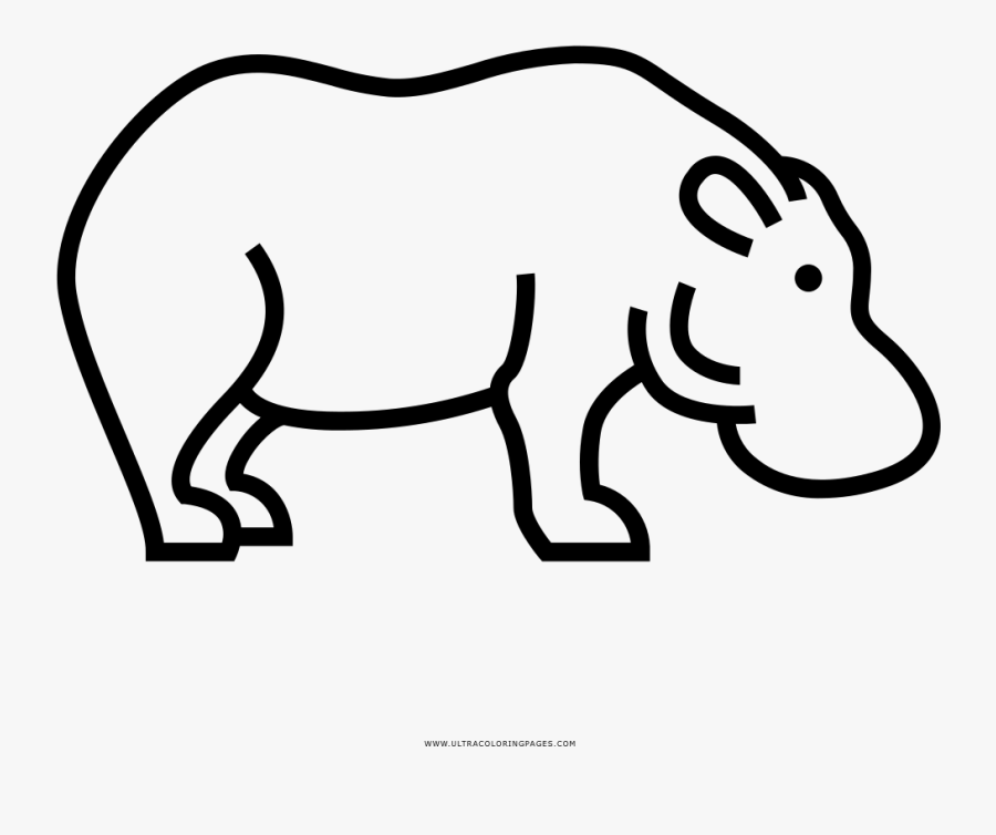 Hippopotamus Coloring Page - Coloring Book, Transparent Clipart