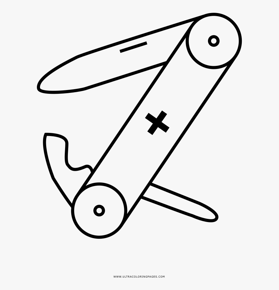 Swiss Army Knife Coloring Page - Coloring Pages For Swiss Army Knife, Transparent Clipart