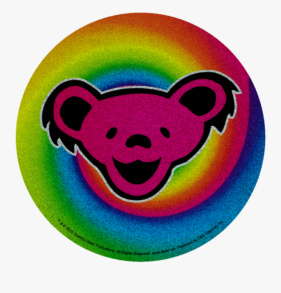 Grateful Dead Dancing Bear On Swirl Glitter - Circle, Transparent Clipart