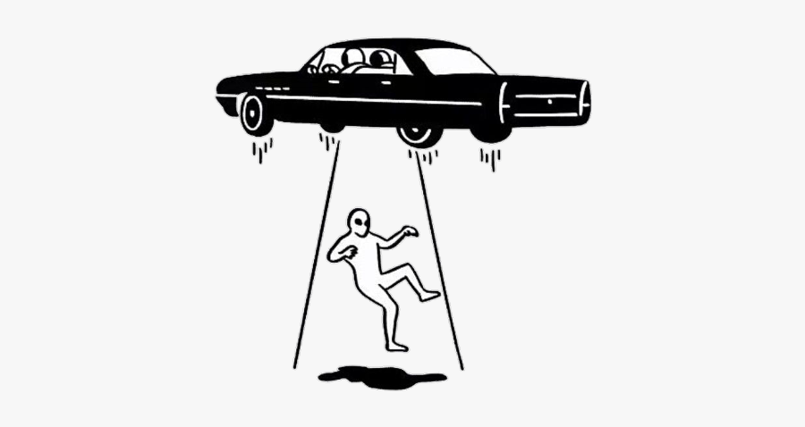 Alien Kidnap Aesthetic Freetoedit - Car Alien Abduction Draw, Transparent Clipart