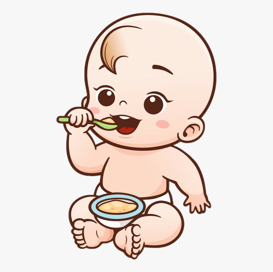 #babyboy #bebé #baby #bebécomiendo #bebésentado - Cartoon Baby Eating Food, Transparent Clipart