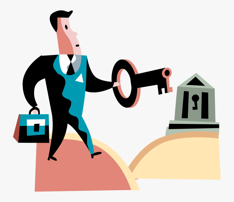 Vector Illustration Of Successful Businessman Holds - Illustration, Transparent Clipart