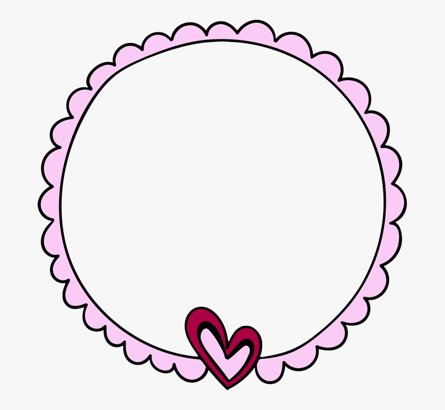 Pink,oval,circle - Heart Love Border Circle, Transparent Clipart
