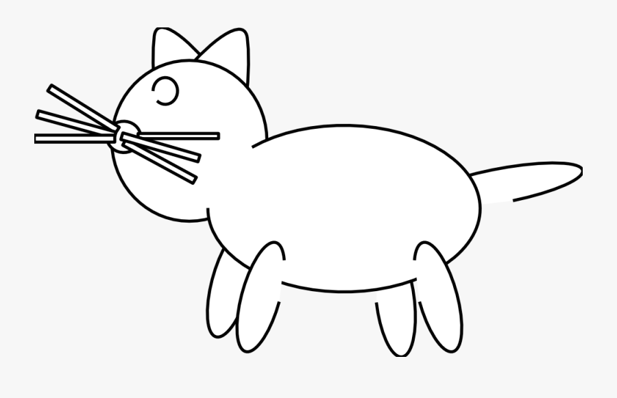 Cat Black White Clipartist - Cartoon, Transparent Clipart