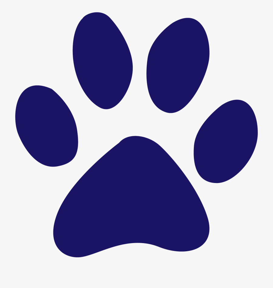 Dark Blue Paw Print, Transparent Clipart
