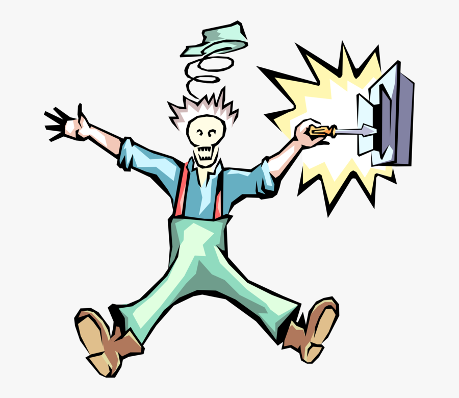 Vector Illustration Of Handyman Electrician Gets An - Vector Graphics, Transparent Clipart